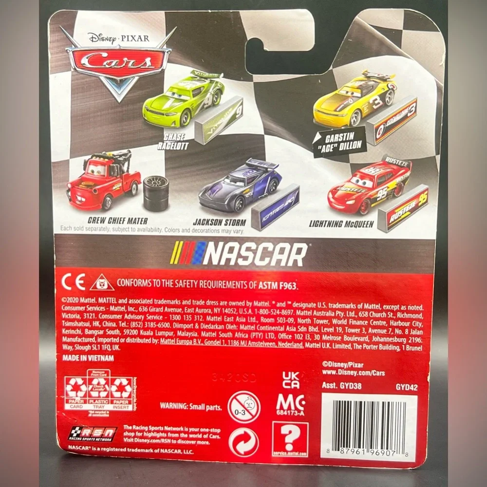 Disney Pixar, Cars - Chase Racelott, Nascar, Metal Car- New in package‎